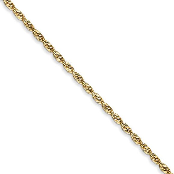1.85mm 14k Yellow Gold D/C Quadruple Rope Chain Necklace 30 Inch